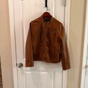 Maxwell studio Women's Brown faux Leather Jacket XXL